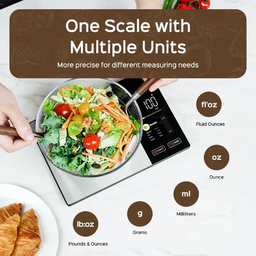 Smart kitchen scale with Bluetooth app connection