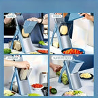 Kitchen vegetable cutter with container